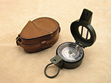 Francis Barker M88 military prismatic compass with dual use dial in leather case.